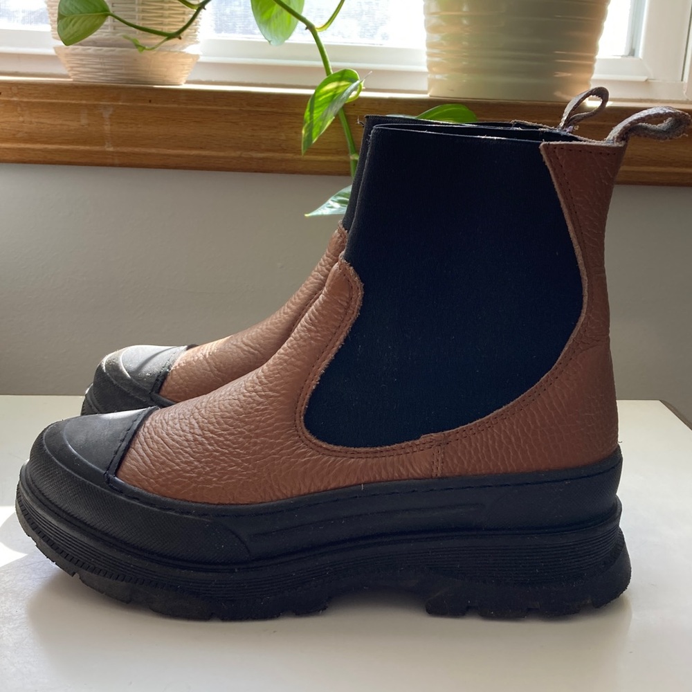 Intentionally Blank Leather Platform Boots